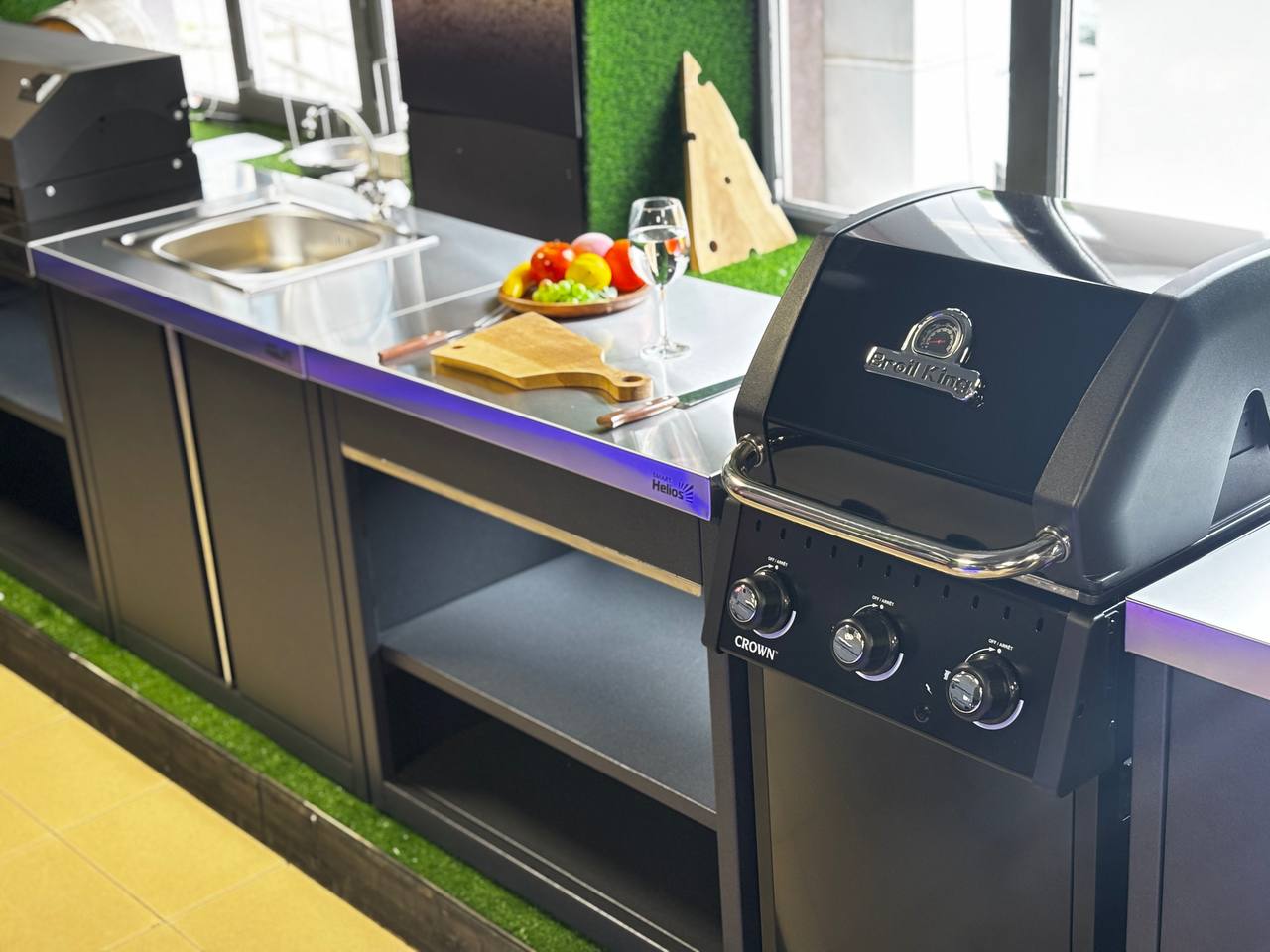 Модуль уличной кухни SMART-900 Шкаф с мойкой (HS-KU01-SHM900) Helios