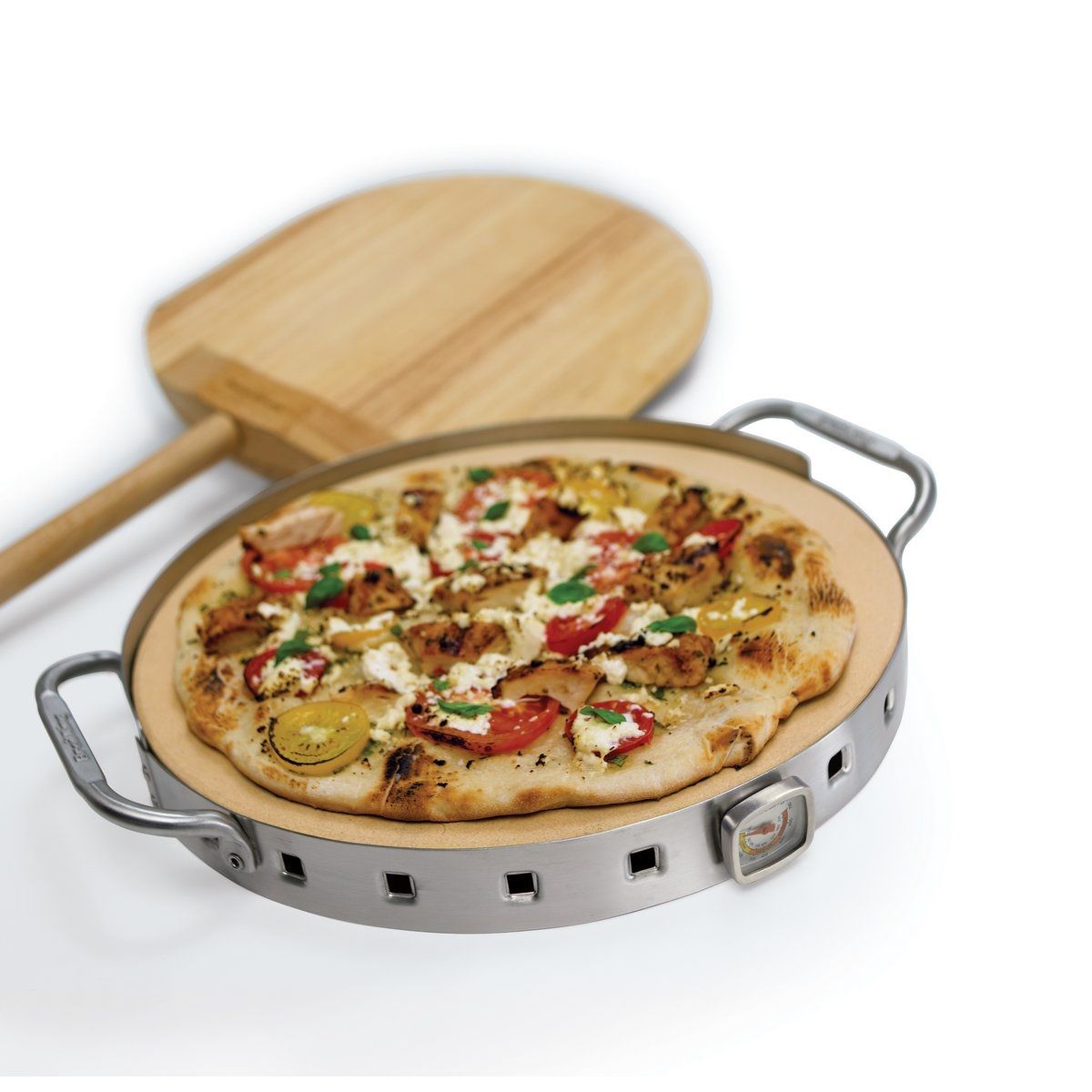 Набор для приготовления пиццы (лопатка, камень на подставке) 69816