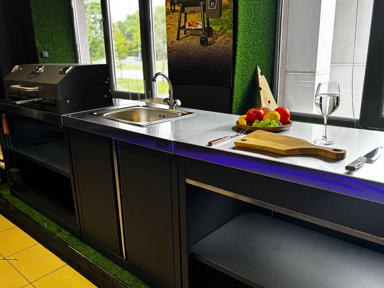 Модуль уличной кухни SMART-600 Стол с тремя ящиками (HS-KU03-SY600) Helios