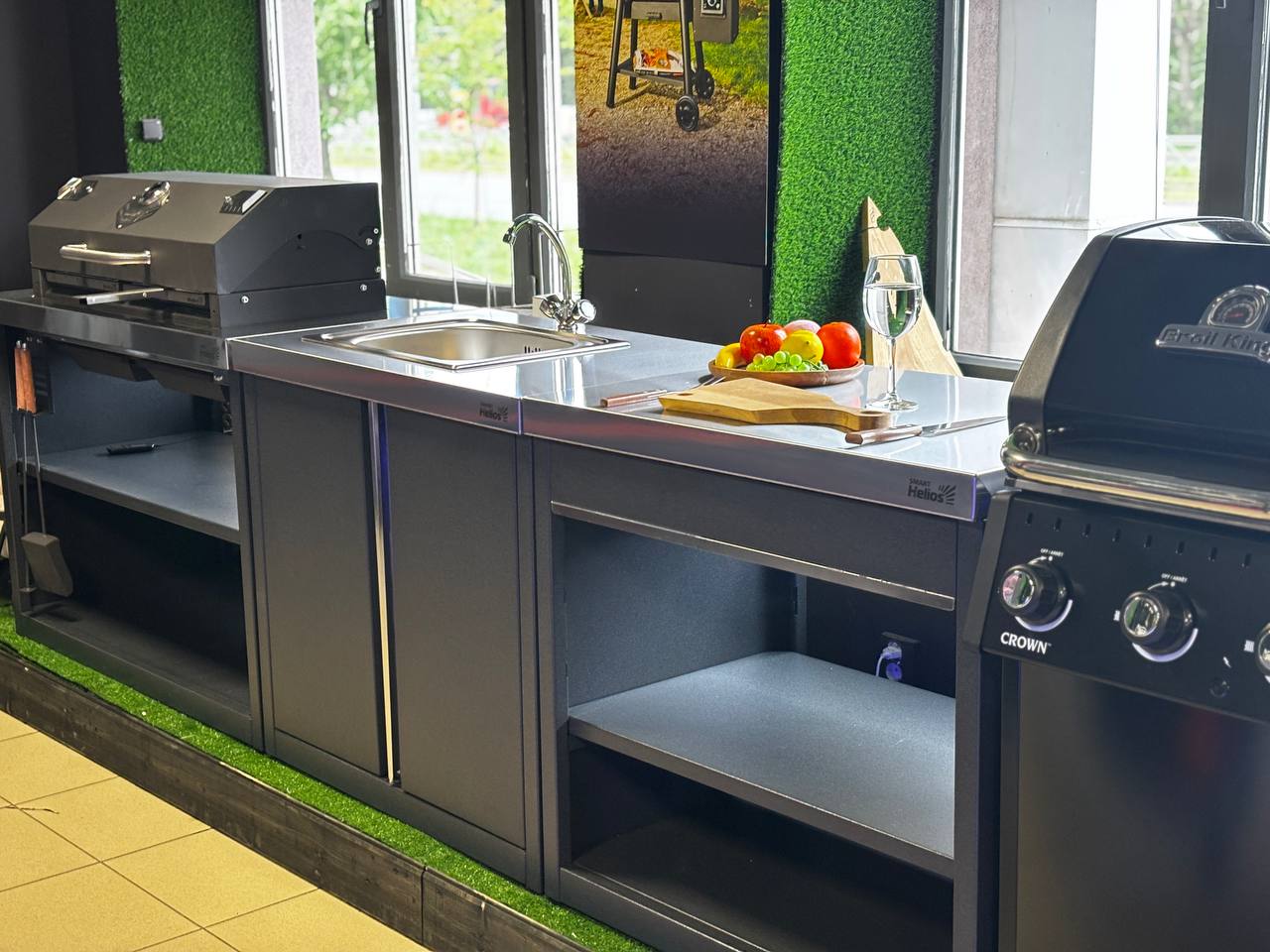 Модуль уличной кухни SMART-900 Шкаф с мойкой (HS-KU01-SHM900) Helios